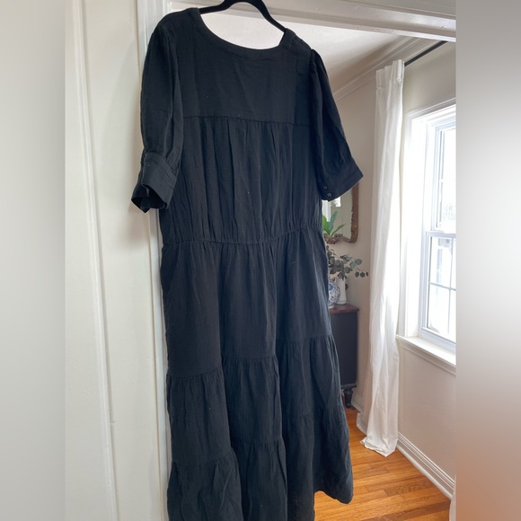 Madewell Lightspun Button-Front Tiered Midi Dress - Picture 7 of 8